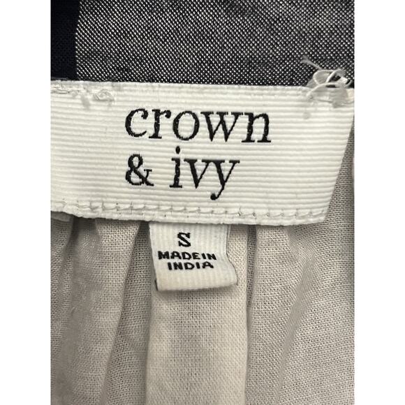 Crown & Ivy Womens Black White Plaid Checkered Shift Dress Size S Button Front - Picture 3 of 3